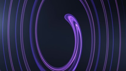 Abstract purple and blue neon glow lines and soft swirling light vortex, creating a mesmerizing, futuristic digital tunnel or hyperspace background loop. - Powered by Adobe