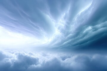 Skyward Symphony: An awe-inspiring panorama of celestial clouds dancing across the vast canvas of the atmosphere, evoking a sense of wonder and serenity.