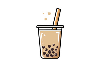Bubble Tea Cup — illustrative vector (vector-ready)