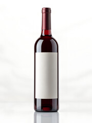 Obraz premium Red wine bottle with blank label on white background