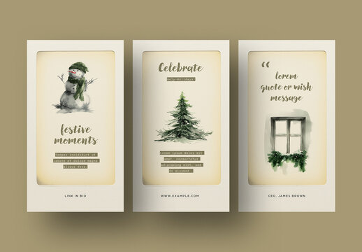 Christmas Themed Vertical Story Layouts