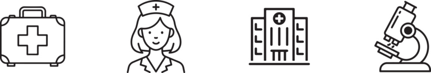 Medical and healthcare icons isolated on in vector format