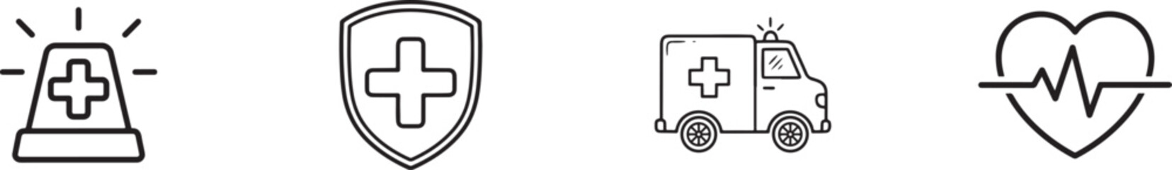 Obraz premium Medical icons isolated on representing healthcare and emergency