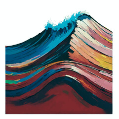 abstract multicolor single wave cartoom vector illustration