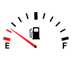 Vehicle fuel indicator flat icon in line shape, empty simple icon, gas and fuel meter flat icon, fuel pump nozzle symbol, Gas Tank 