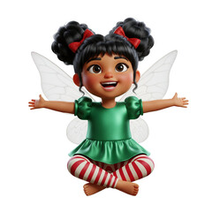 Fototapeta premium Whimsical fairy girl with bright smile ready for magical adventures, perfect for kids