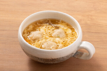鶏つくね　たまごスープ