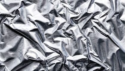 silver crumpled foil texture background