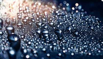 background rain water droplets soft light shine reflection wet moody atmospheric dark texture glistening droplets close up blurred bokeh illumination transparent sparkle gentle s