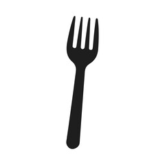 Simple dark gray silhouette of a fork on a black background