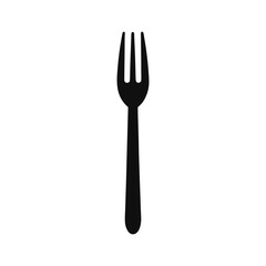 Simple black silhouette of a fork on a black background