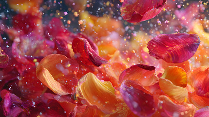 Vibrant Rose Petals and Holi Celebration