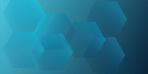Blue Hexagonal Geometric Background With Gradient Shapes For Tech, Business, And Digital Design