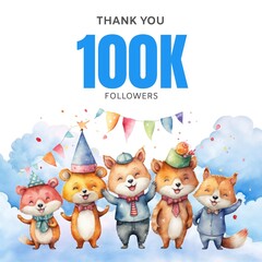 Obraz premium 100k followers Instagram post template