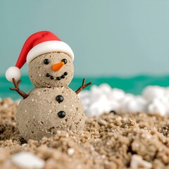 Festive Fun Crafting a Sandy Snowman on the Beach for Christmas Cheer