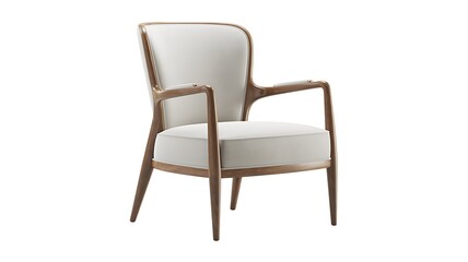 Fototapeta premium Elegant antique armchair with carved wooden frame and upholstered seat and back