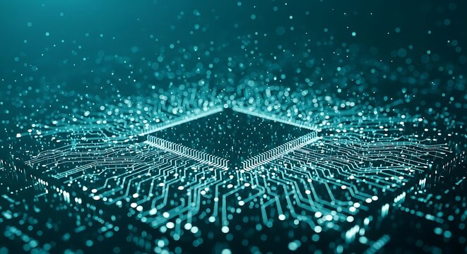 Futuristic Digital Circuit Background - Powered by Adobe