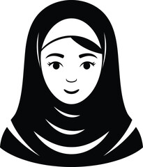 Hijab woman vector illustration muslim girl islamic fashion headscarf art eps silhouette