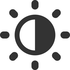 Brightness and contrast settings sun icon