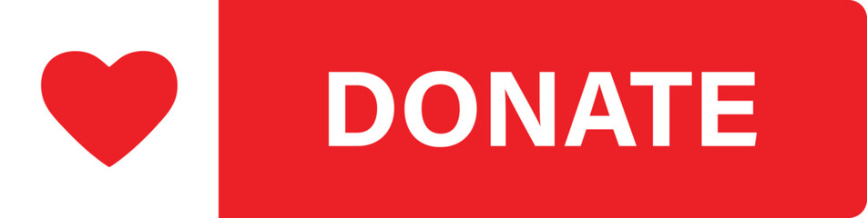 Obraz premium Donate button with red heart icon