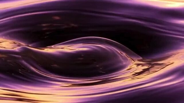 Abstract footage of a viscous fluid with flowing movement and shiny color surface creates ripple effect and water simulation in slow motion