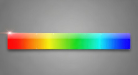 Spectrum of Light: A Glossy Rainbow Gradient Bar on a Neutral Gray Backdrop