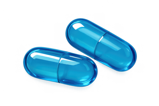 Blue transparent gel capsules, healthcare and medicine concept, empty vitamin or drug pills - Powered by Adobe