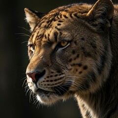 Obraz premium Glimpse a powerful, wild beast showcasing immense strength and raw primal force, yet displaying the inherent vulnerability of prey in the untamed wilderness ,strength ,force ,animal kingdom