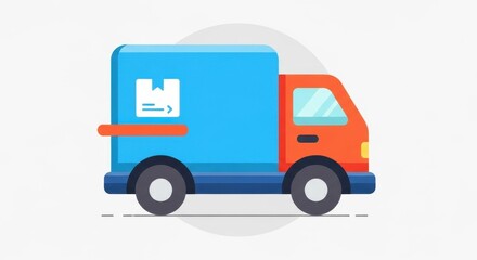 Cartoon delivery truck illustration symbolizing dispatch services and supply chain logistics