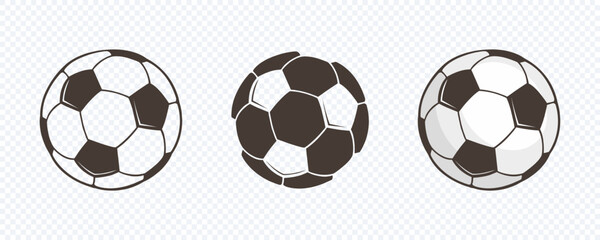 Naklejka premium Set of baseball ball vector. baseball ball logo vector. Outline, silhouette and flat vector ball