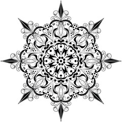 Detailed floral mandala design intricate vector pattern for coloring book eps silhouette