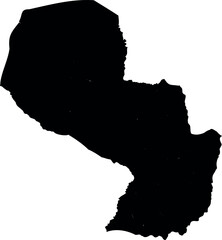 Black map of Paraguay vector illustration