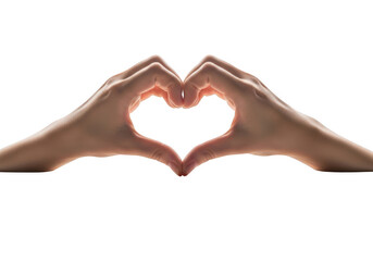 Obraz premium Two hands forming a heart shape with fingers touching isolated on transparent background