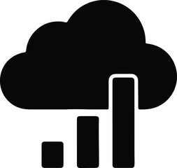 Illustration cloud computing with bars graphic simple silhouette vector