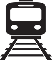 Front View of a Train on Railway Tracks &ndash; Vector Icon