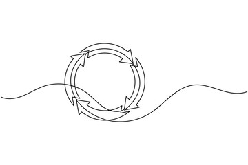 Recycle symbol continuous one line drawing minimalist eco friendly concept illustration