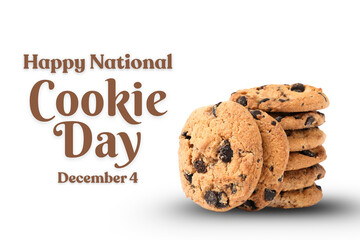 Celebrate National Cookie Day with tasty cookies, isolated, PNG