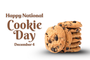 Celebrate National Cookie Day with tasty cookies, isolated, PNG