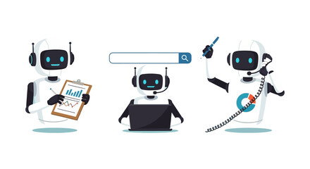 ai chatbots performing data analysis virtual customer support and communication illustrating modern business automation and digital solutions