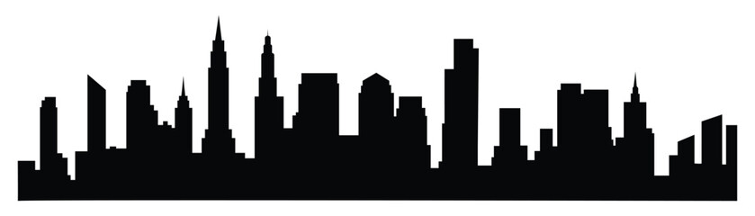 Vector Silhouette of New York City Skyline for Design Projects