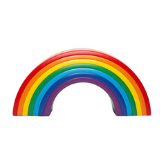Obraz premium Colorful wooden rainbow toy on a transparent background for play 