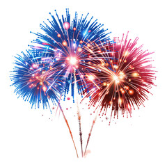 Fireworks burst in the night sky for celebrations