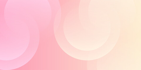 Minimalist banner background, pastel colorful, pink and yellow gradations. Circle effect style geometric, abstract background. Eps 10.
