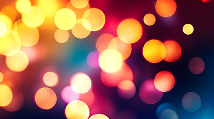 Obraz premium This abstract digital lights wallpaper features vibrant bokeh effects, creating a festive atmosphere perfect for Christmas and New Year celebrations