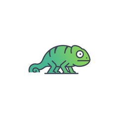 Chameleon with curled tail illustration