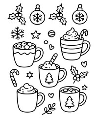 Cute Holiday Drinks and Christmas Elements