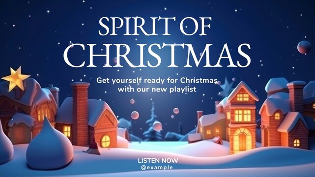 Christmas spirit music blog banner template