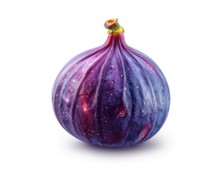 Fig fruit with detailed texture isolated on transparent background.