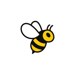 Striking cartoon bee logo illustration