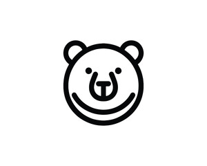 Outline bear face for cute icon